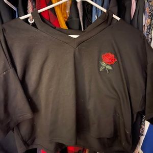 Rose black crop top